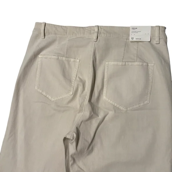 NWT, J. Jill Denim High Rise Wide Leg Patch Pocket Jean Light Barley, Sz 12 R - Picture 10 of 13